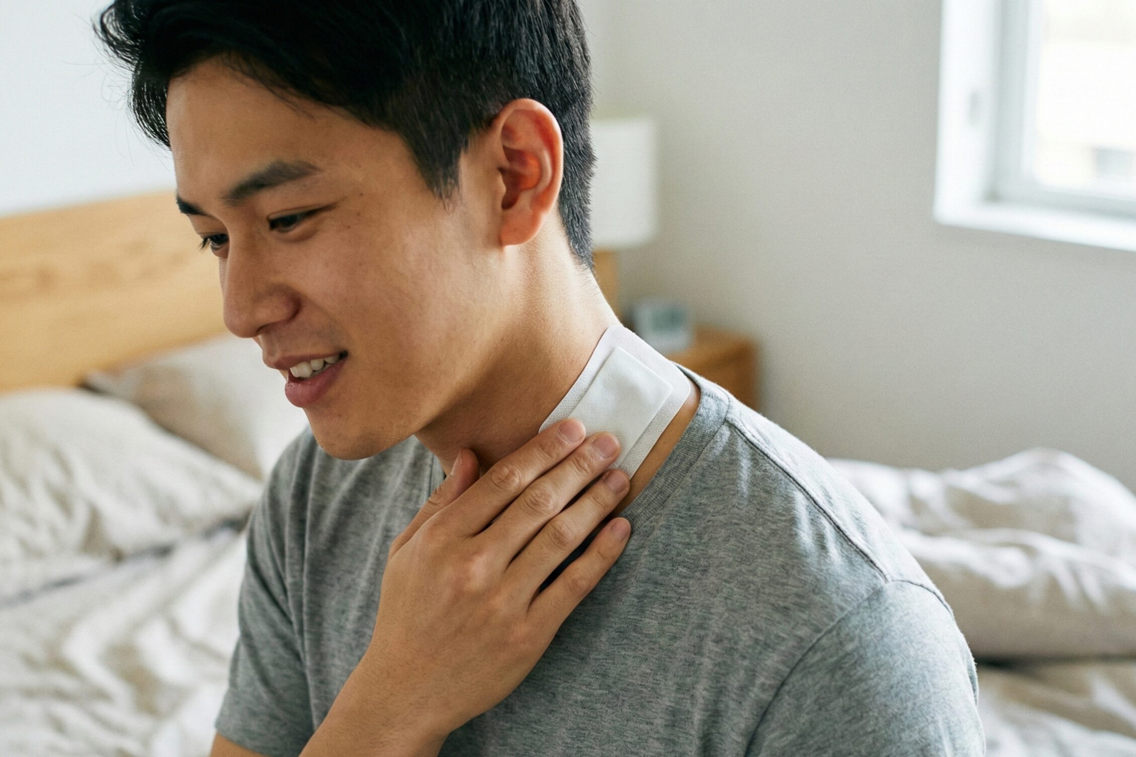 Applying pain relief patch