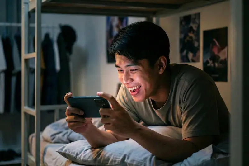 Watching anime on smartphone